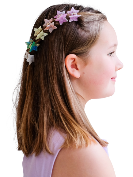 Mimi & Lula Kids' Mini Star Claw Clips, Pack of 6, Multi - view 2, Multi