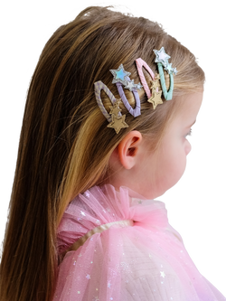 Mimi & Lula Kids' Trailing Star Glitter Hair Clips, Pack of 4, Multi - view 2, Multi