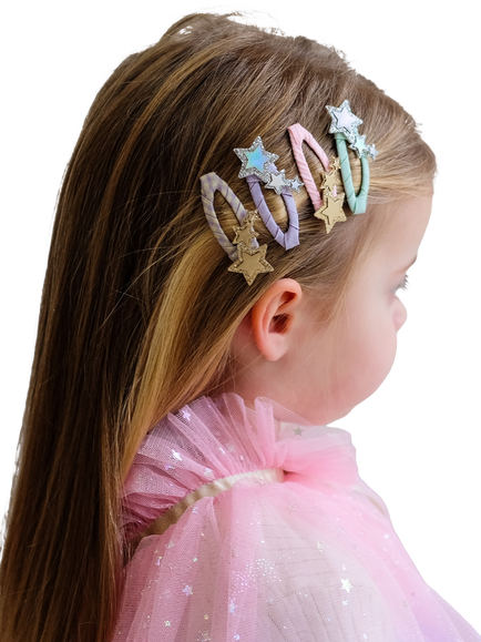 Mimi & Lula Kids' Trailing Star Glitter Hair Clips, Pack of 4, Multi - view 2, Multi