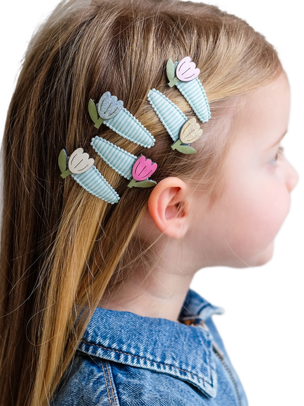 Mimi & Lula Kids' Mini Tulip Hair Clips, Pack of 5, Multi - view 2, Multi