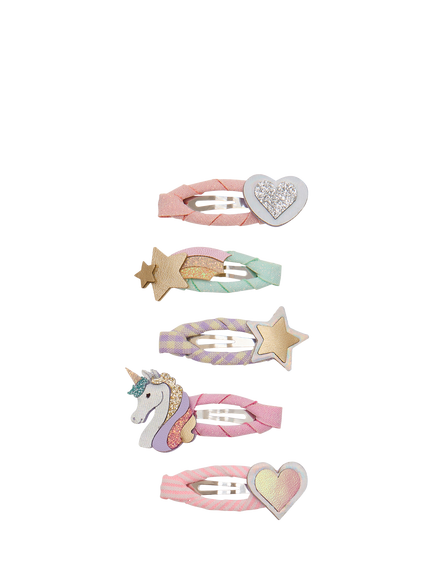 Mimi & Lula Kids' Mini Unicorn Hair Clips, Pack of 5, Multi, Multi