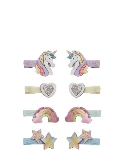 Mimi & Lula Kids' Mini Unicorn Hair Clips, Pack of 8, Multi, Multi