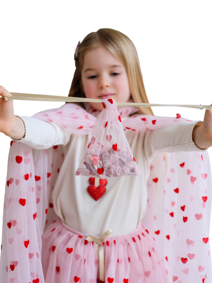Mimi & Lulu Kids' Valentine Hair Accessories and Pouch, Pink Multi - view 2, Pink Multi