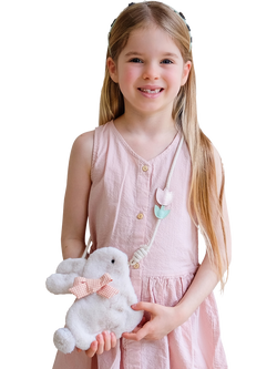 Mimi & Lula Kids' Fluffy Bunny Bag, Cream - view 2, Cream