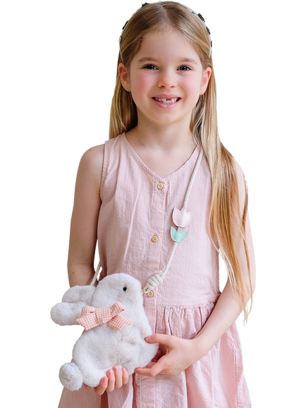 Mimi & Lula Kids' Fluffy Bunny Bag, Cream - view 2, Cream
