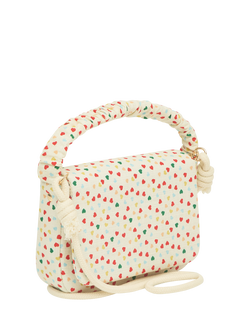 Mimi and Lula Heart Print Top Handle Bag, Cream, Cream