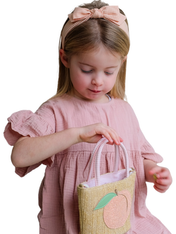 Mimi & Lula Kids' Glitter Peach Basket, Neutral - view 2, Neutral