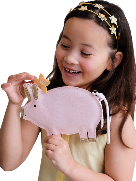 Mimi and Lula Kids' Penelope Pig Bag, Pink - view 2, Pink