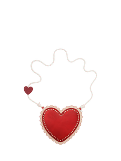Mimi & Lula Kids' Scalloped Heart Bag, Red, Red