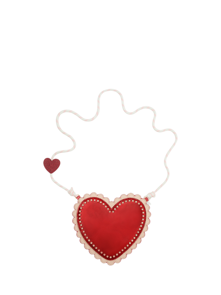 Mimi & Lula Kids' Scalloped Heart Bag, Red, Red