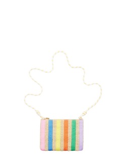 Mimi and Lula Striped Straw Bag, Bright Multi, Bright Multi