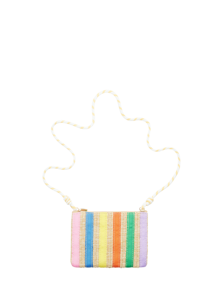 Mimi and Lula Striped Straw Bag, Bright Multi, Bright Multi