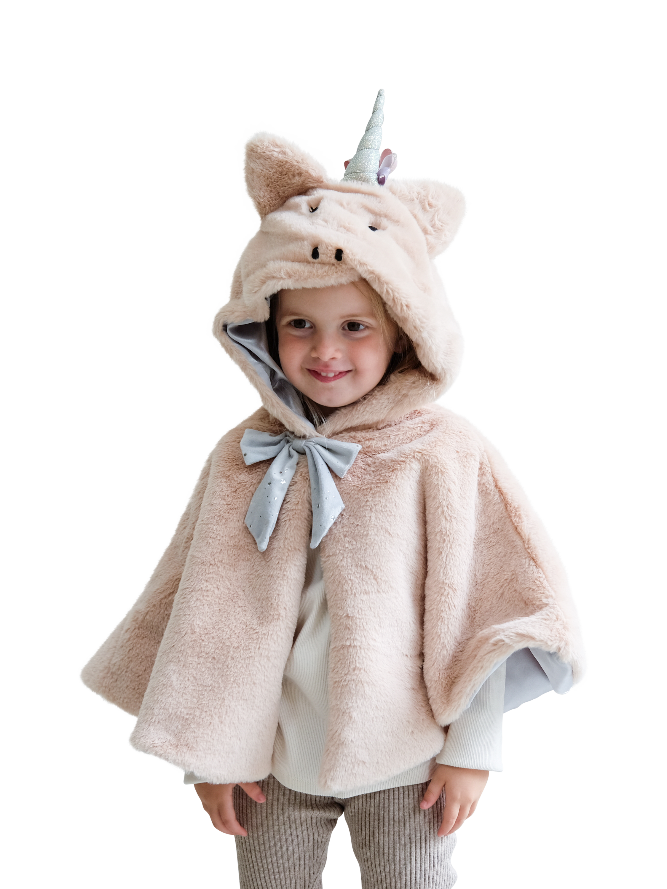 Product image 3 of 5, which shows Mimi & Lula Kids' Unicorn Cape, Beige