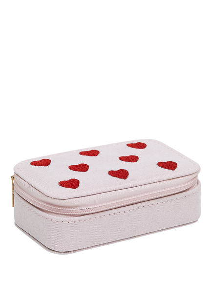Mimi & Lula Kids' Embroidered Heart Jewellery Box, Multi, Mutli