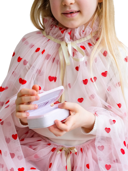 Mimi & Lula Kids' Embroidered Heart Jewellery Box, Multi - view 2, Mutli