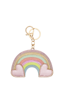 Mimi & Lula Kids' Rainbow Heart Keyring, Multi, Multi
