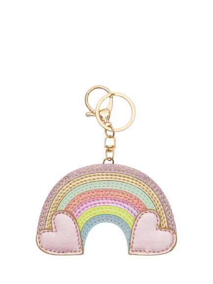 Mimi & Lula Kids' Rainbow Heart Keyring, Multi, Multi