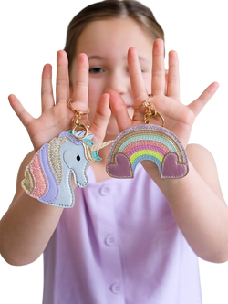 Mimi & Lula Kids' Rainbow Heart Keyring, Multi - view 2, Multi