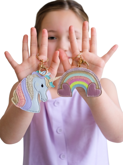 Mimi & Lula Kids' Rainbow Heart Keyring, Multi - view 2, Multi