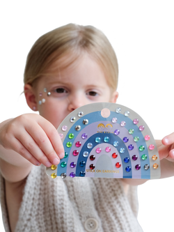 Mimi & Lula Kids' Bright Gem Stick On Earrings, Multi - view 2, Multi