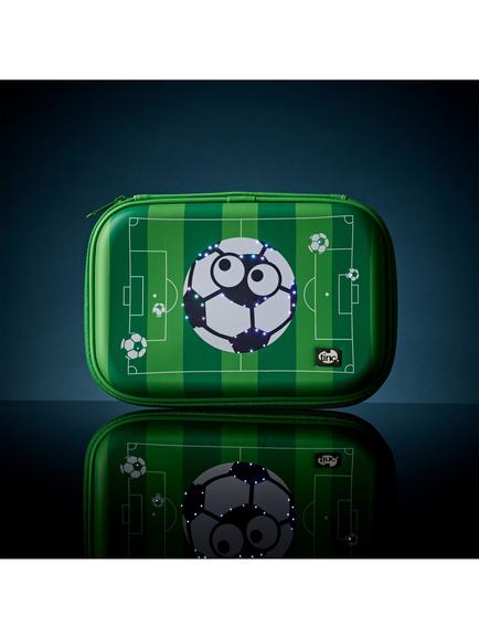 Tinc Football Light Up Hard Top Pencil Case, Green - view 2, Green