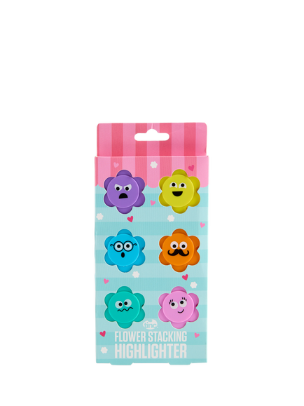 Tinc Flower Stacking Highlighter Pens, Set of 6, Multi - view 2, Multi