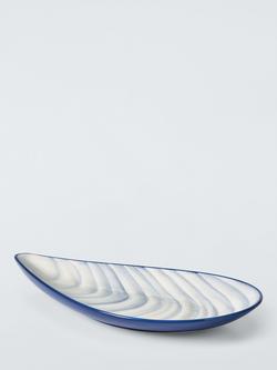John Lewis Mussel Stoneware Platter, 31cm, Blue, Multi