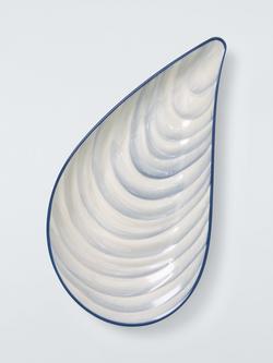 John Lewis Mussel Stoneware Platter, 31cm, Blue - view 2, Multi