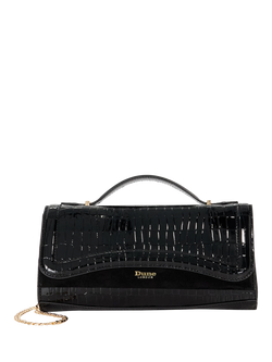 Dune London Edited Croc-Effect Grab Bag, Black