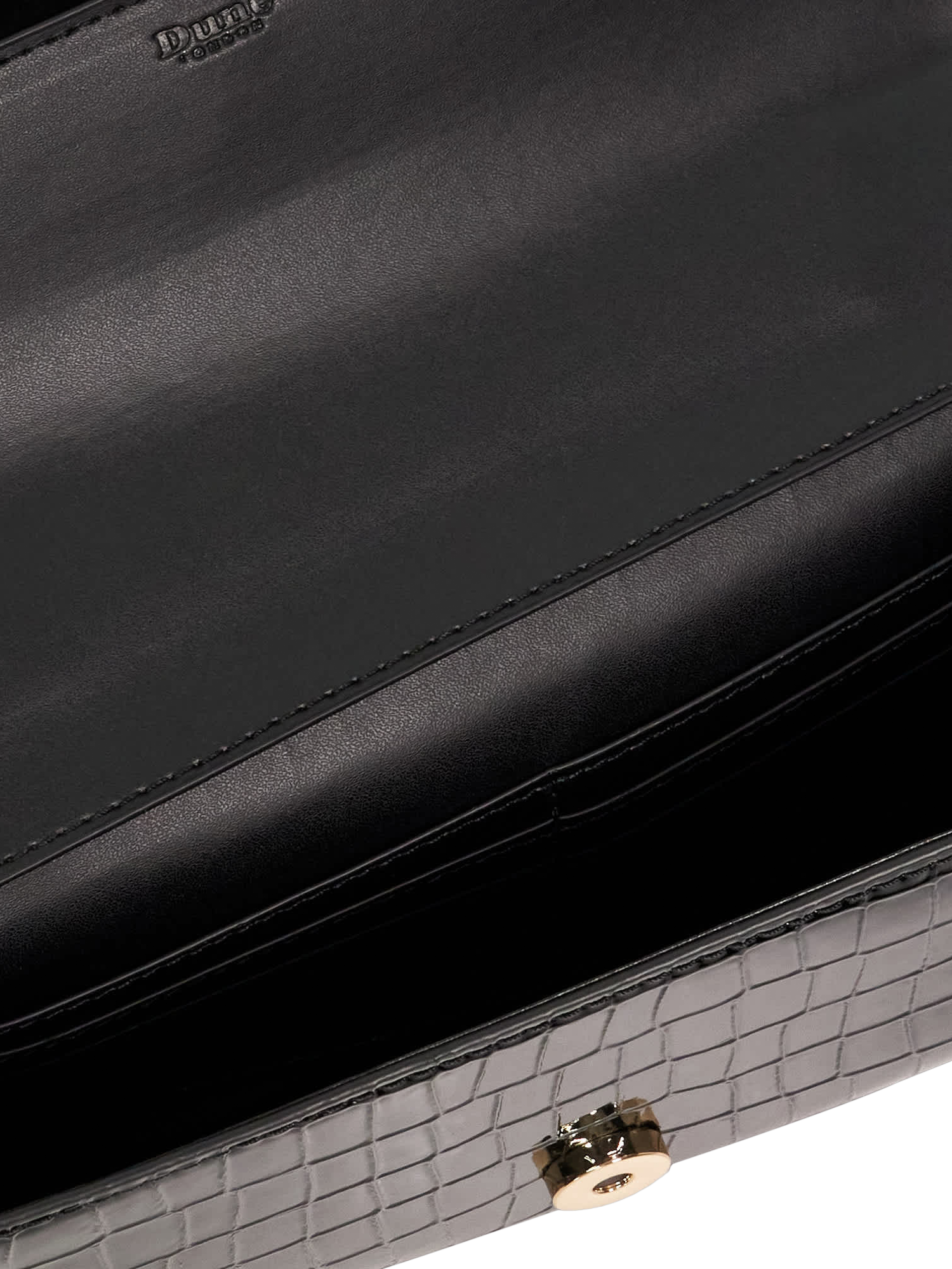 Product image 4 of 5, which shows Dune London Edited Croc-Effect Grab Bag, Black