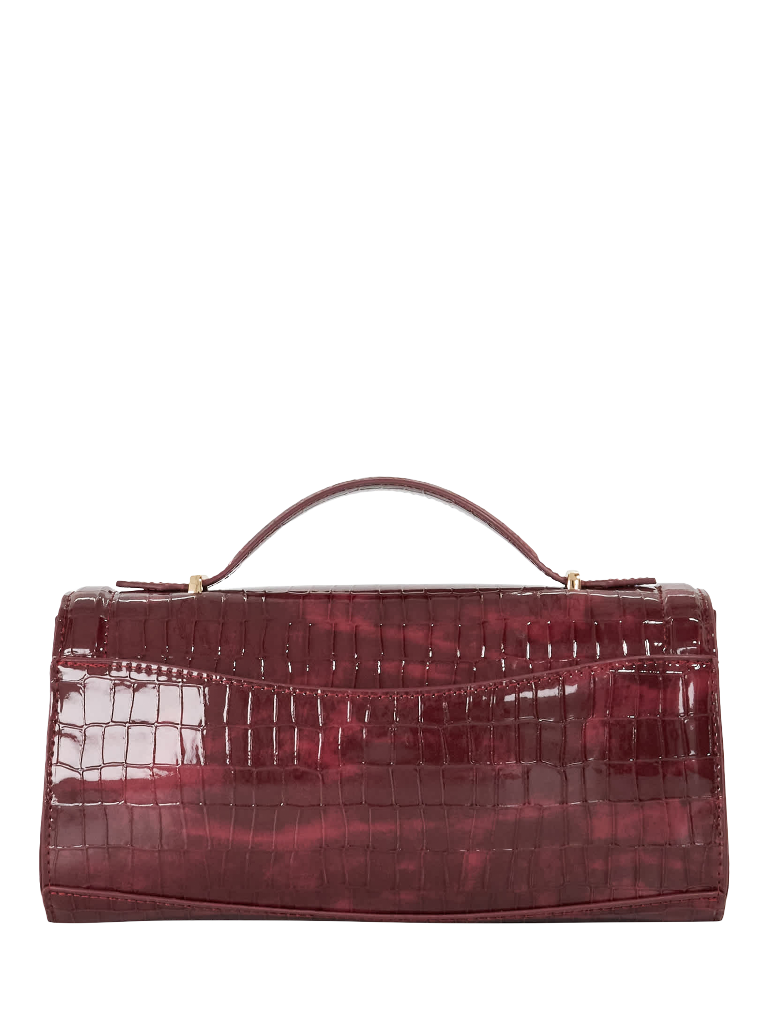 Product image 3 of 5, which shows Dune London Edited Croc-Effect Grab Bag, Burgundy