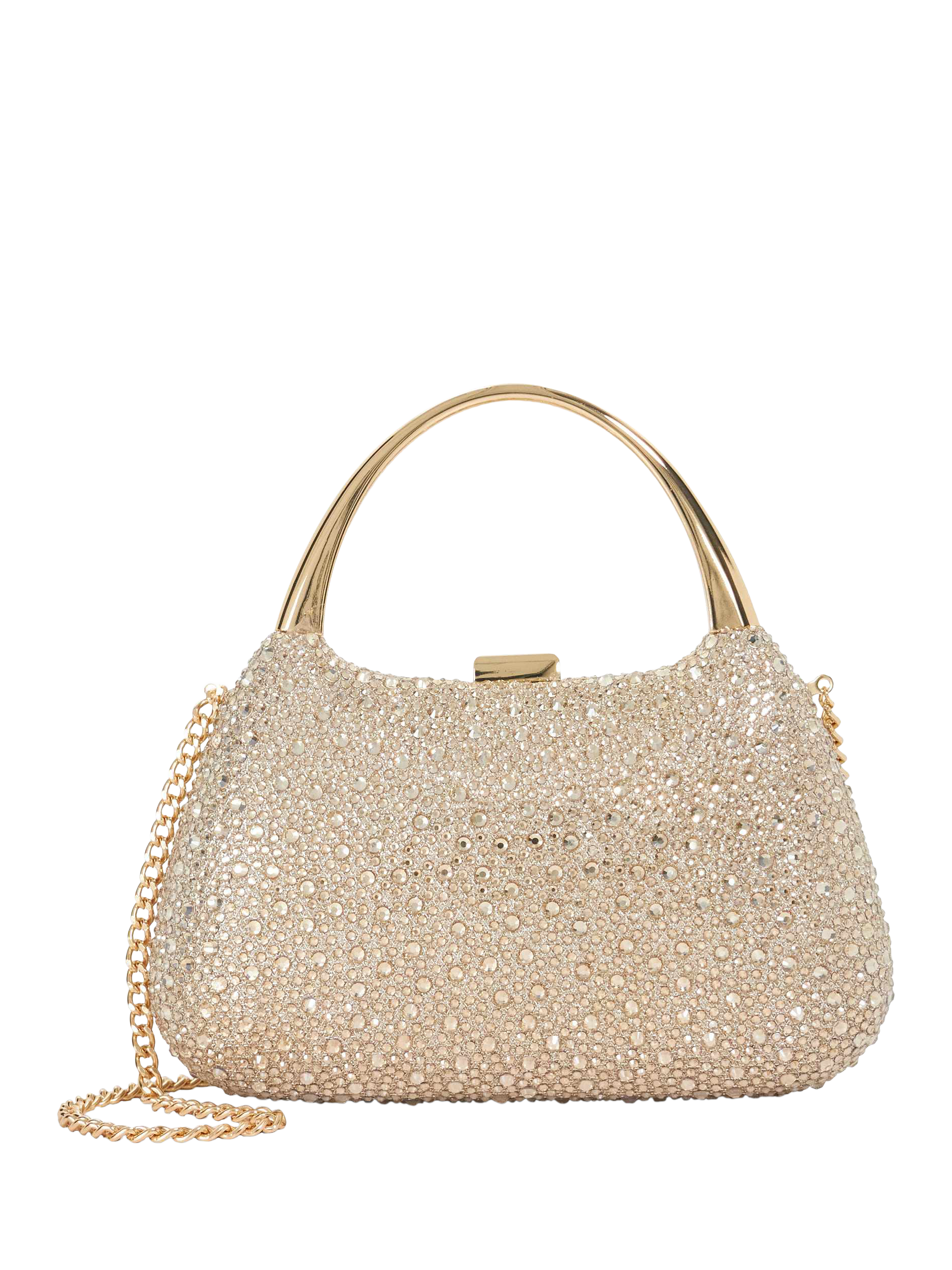 Product image 1 of 5, which shows Dune London Beamings Embellished Evening Bag, Gold