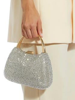 Dune London Beamings Embellished Evening Bag, Gold - view 2, Gold