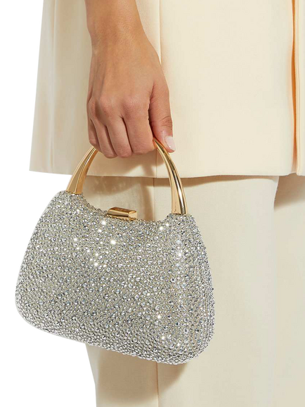 Dune London Beamings Embellished Evening Bag, Gold - view 2, Gold