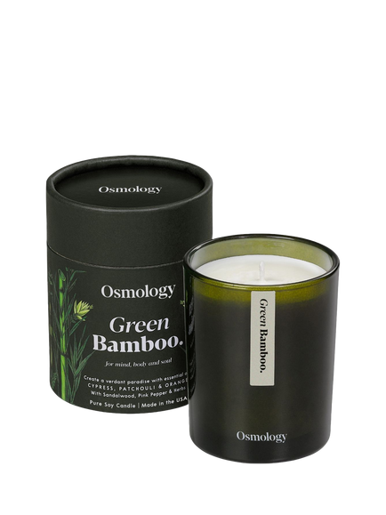 Osmology by Aery Green Bamboo Scented Candle, 200g, Green