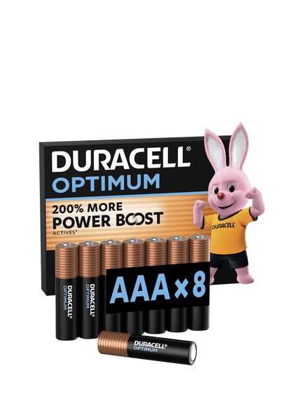 Duracell Optimum AAA Batteries, Pack of 8, 