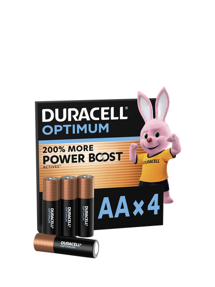 Duracell Optimum AA Batteries, Pack of 4, 