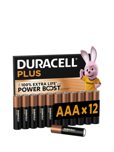 Duracell Plus AAA Batteries, Pack of 12, 