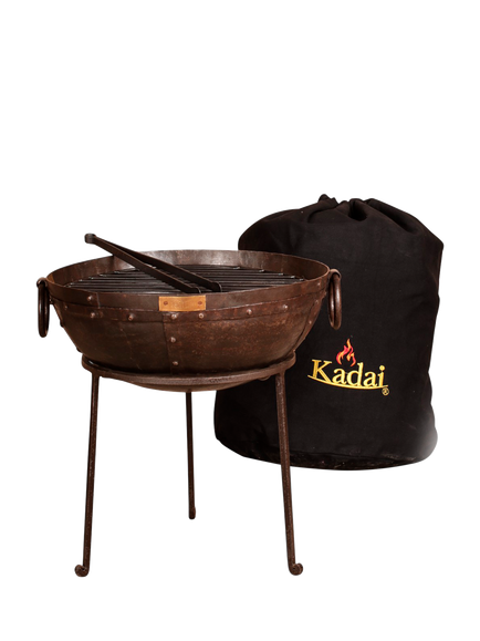 Kadai Travel BBQ, Carry Bag & Stand Kit, 40cm, Black