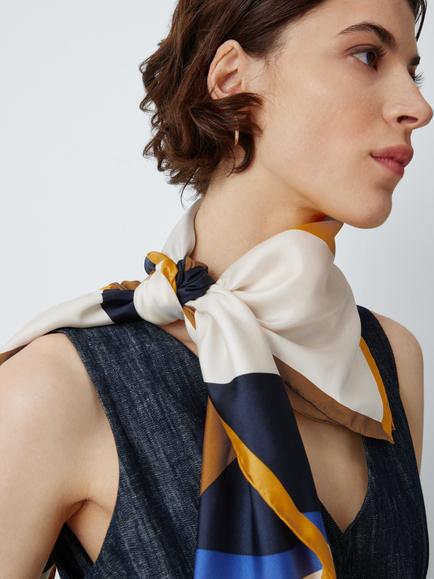 John Lewis Heritage Pure Silk Scarf, Yellow Multi