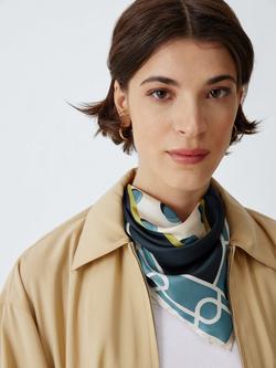 John Lewis Polka Dot Pure Silk Scarf, Blue Multi, Blue Multi