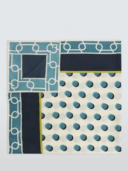 John Lewis Polka Dot Pure Silk Scarf, Blue Multi - view 2, Blue Multi