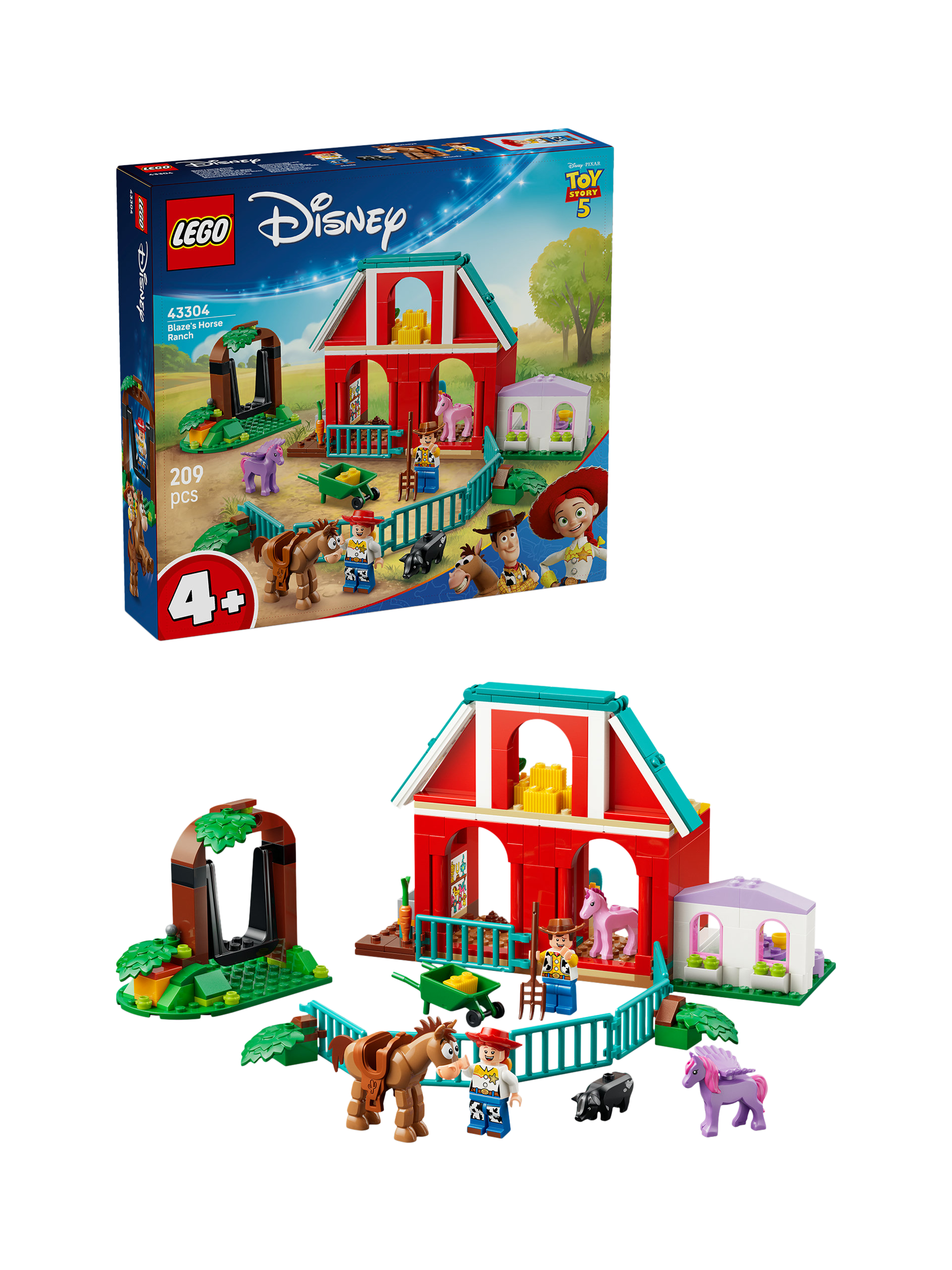 LEGO Disney 43304 Pixar Toy Story 5 Blaze's Horse Ranch Building Toy