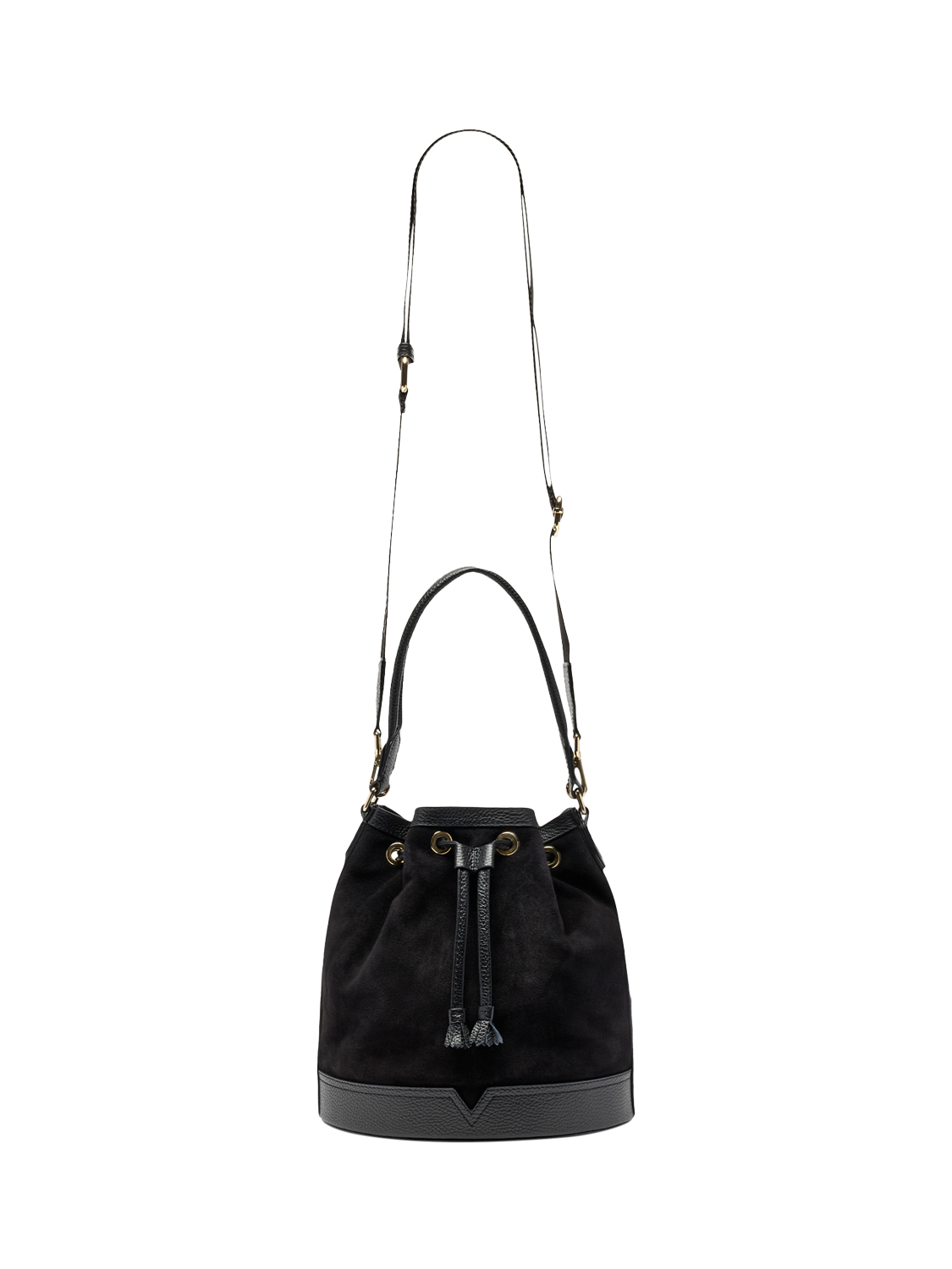 Product image 5 of 5, which shows Russell & Bromley Hessle Leather Bucket Bag, Black