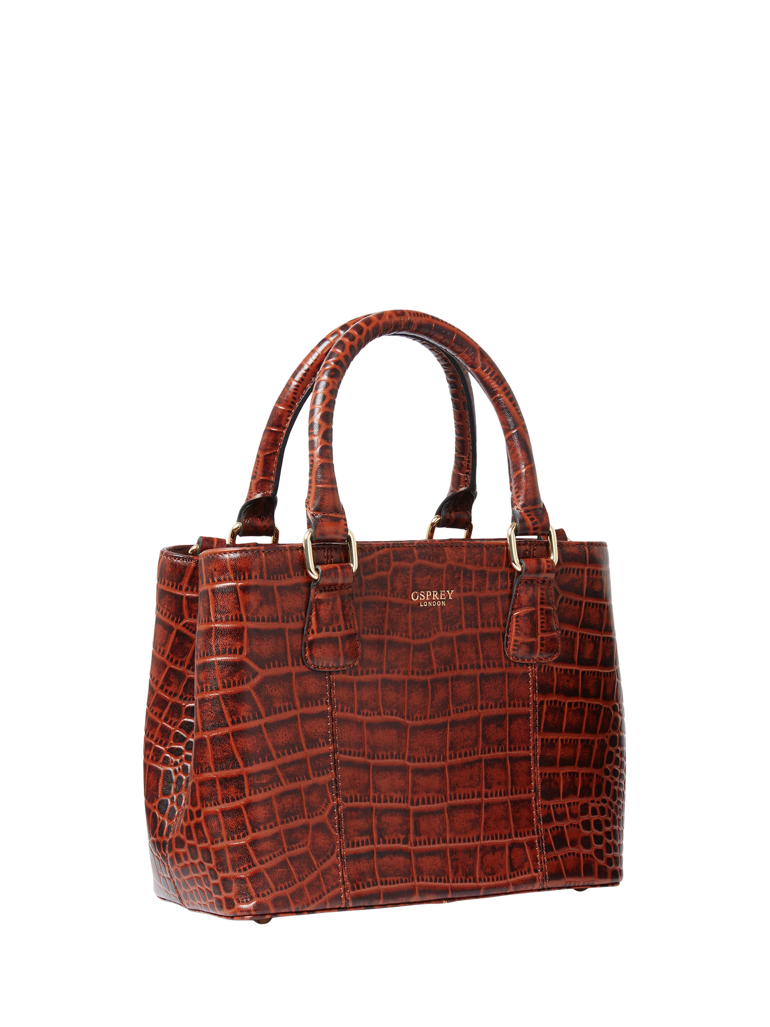 Product image 2 of 6, which shows OSPREY LONDON Mini Adaline Leather Grab Bag, Brandy