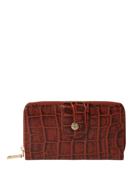 OSPREY LONDON Carla Zipped Purse, Chocolate, Brandy