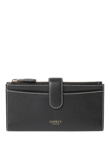 OSPREY LONDON Savanna Leather Matinee Purse, Black