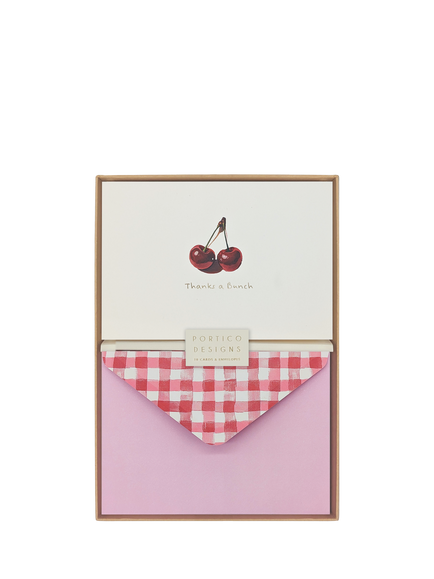 Portico Cherries Thank You Cards, Set of 10, Multi
