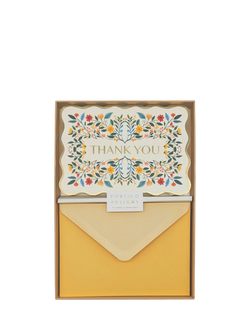 Portico Floral Die Cut Thank You Cards, Set of 10, Multi