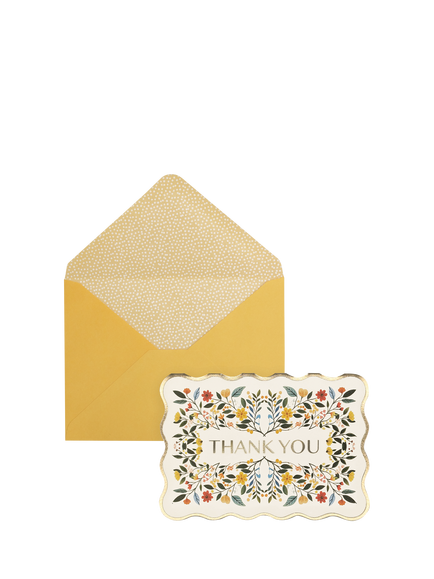 Portico Floral Die Cut Thank You Cards, Set of 10 - view 2, Multi